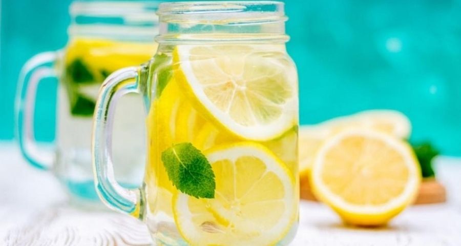 Lemon Water in Transparent Jar